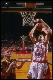 Forward Gerrit Terdenge Fresno State Bulldogs goes up for the ball- Old Photo