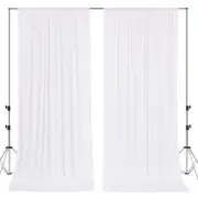 10 FT x 10 FT White Backdrop Curtain - Polyester Backdrop Curtain Panels with...