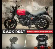 BACKREST BLACK MILD STEEL FIT FOR ROYAL ENFIELD HUNTER 350