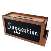 Wooden Suggestion Box with Pen Slot - Multipurpose Office Desk Organizer for