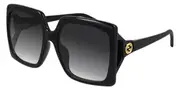 Gucci GG0876SA Asian Fit 001 Men's Sunglasses Black Size 59