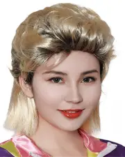 Female 80s Mullet Costume Wig