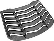 Rear Window Louver Compatible for Ford Mustang 2015-2020 ABS Gloss Black Carbon Fiber Texture Windshield Sun Shade Cover