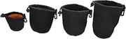 KONTONTY 4pcs Camera Lens Pouch Neoprene Lens Case for DSLR and Digital Cameras Shockproof and Moisture Protection Flexible Storage for Travel and Photography