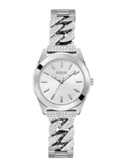 GUESS Women's Silver Serena Glitz Watch