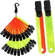 Generic 24pcs Outdoor Reflective Tape Trail Markers Reflective Tacks Summit Tree Stand Accessories Reflectors Reflection Tape Reflective Belt Reflective Clip Orange Hunting Marker Metal