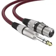 15ft 2Pack Nylon Braided Microphone Cable - Balanced XLR Female to 1/4" TRS H...