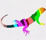 Lizard Palette Silhouette Needlepoint Kit or Canvas (Animal)