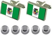 [Select Gifts] Shirt Dress Studs Miracema City Rio de Janeiro State Flag Cufflinks