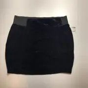 Charlotte Russe Skirt Womens Large Dark Indigo Velvet Nigh Out Mini Pull On NEW