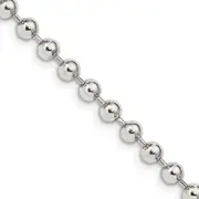 22 Inch Sterling Silver 4mm Beaded Chain