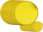 Vaveren 10 Pieces Folding Fan Round Fan Diameter 20 cm Handheld Summer Classic with Bag Foldable Portable Flying Disc for Performance, Yellow