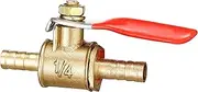 Diverter Valve Brass Ball Valve 6mm 2 Way Sturdy Anti-Corrosion Diverter Ball Hose Pipe Joiner Faucet Connector Adapter for Water Gas Oil, Brass