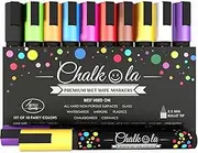 Chalk Pens - Pack of 10 neon Colour Markers. Used on Whiteboard, Chalkboard, Window, Blackboard - 6mm Reversible Bullet & Chisel Tip