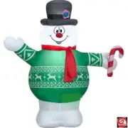 CHRISTMAS SANTA FROSTY THE SNOWMAN UGLY SWEATER 3.5 FT Airblown Inflatable GEMMY
