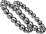 FOMIYES 2pcs Magnetic Bracelet Hematite Charms Decorative Wrist Hematite Wrist Adjustable Bracelet Men Beaded Bracelet Hematite Ankle Bracelet Beaded Bracelets Black Red Ore Iron