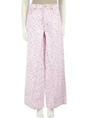 Pink Denim Floral Pattern Jeans