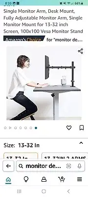 Pholiten Single Monitor Desk Mount