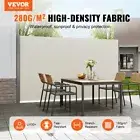 Retractable Side Awning Outdoor Privacy Screen 160x300cm Beige Waterproof UV