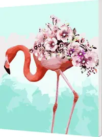 在飛比找樂天市場購物網優惠-WallFree DIY手繪數字油畫 掛畫-花朵火烈鳥