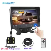 7" Touch Screen Monitor+ Car Reversing 4PIN Camera For Truck Caravan BUS VAN RV
