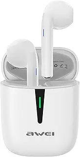 [awei] T21 Bluetooth Earbuds, Bluetooth Ear Buds with Big Bass Stereo Sound, 36 Hours Playtime, Lightweight in-Ear Fit, Wireless Earbuds IPX6 Waterproof Compatible with iPhone, Android, Laptops White