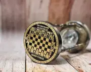 Antique Chess Sand timer Solid Brass Hour Glass Sand timer Engraved Timer Chess