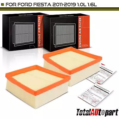 2Pcs Engine Air Filter for Ford Fiesta 2011-2019 1.4L 1.0L Flexible Panel Front (for: Ford)
