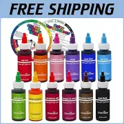 Highly Concentrated 12-Pack Edible Cake Colors - Versatile & Kosher Certified