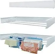 Wall Mounted Drying Rack - Foldable Indoor and Outdoor Drying Rack White 80cm