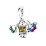 SpongeBob Cartoon Charm 925 Sterling Silver Charm for Bracelet Necklace
