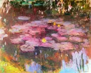 Pink Water Lilies By Claude Monet Painting Paint By Numbers Kit DIY