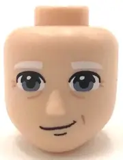 Lego New Light Nougat Mini Doll Head Friends Male with Sand Blue Eyes