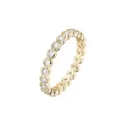 PAVOI 14K Gold Plated Rings with Cubic Zirconia - 2.8mm Stackable for Women -...