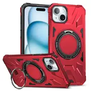 MCC Shockproof iPhone 15 Case Cover Ring Stand Heavy Duty Apple iPhone15 [Red]