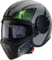Caberg Ghost X Vyrus Jet Helmet, black-grey-green, Size XS for Men Black Grey Green