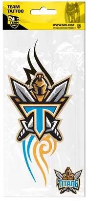 Gold Coast Titans NRL Temporary Tribal Team Tattoos