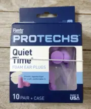 Flents PROTECHS Quiet Time Soft Comfort Ear Plugs NRR 33 - 10 pairs + case