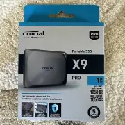 Crucial 1TB X9 Pro USB 3.2 Gen 2 Portable SSD Space Gray 1050mb Read NEW SEALED