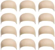 Nude Stocking Wig Caps 12-Pack Stretchy Nylon Close End Wigs Hair Nets Men Women