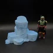 CUSTOM ICE BLUE FIGURE ROCK STAND 3.75" 1:18 SCALE STAR WARS GI JOE DIORAMA