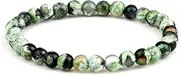 [QJZM] Handmade Natural Stone Green Fire Agates Beads Bracelet Men Yoga Elastic Jewelry Beaded Charm Bracelets for Women Gifts-Green_CHINA