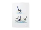 Maxwell & Williams Katherine Castle Bird Life Tea Towel 50x70cm Blue Wren