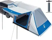 [JOYTUTUS] SUV Tent with Inflatable Pump, Easy Set-up Car Tent for 6 Person with Car Roof Canopy, Dual-Use Blow Up SUV Camping Tent with 2 Awnings, Double Door
