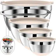 DUTZUN Mixing Bowls Set with Colander, Stainles Steel Mixing Bowls with Lids ...