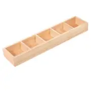 5 Grids Wooden Box Wood Divided Organizer Storage Organizer Container Box