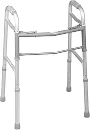 Medline Youth Two-Button Palm-Release Folding Walkers, 300 lb. Weight Capacity, 25 Inch-32 Inch Height Range, 17.5 Inch Hand Grip Width, Lightweight & Portable Mobility Aid, Pack of 4