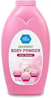 MED PRIDE Premium 100% Talc Free Baby Powder - Pure Cornstarch Absorbent Baby Powder for Odor & Moisture Protection- Paraben-Free Soothing Dusting Powder for Diaper Rash, Chaffing - Rose, 13oz