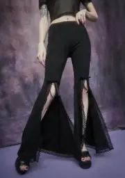 [Widow] Initiation Into Darkness Front Split Bell Bottoms