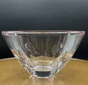 Lenox "Gift of Knowledge" Pink Tinted Full Lead Crystal Oval Candy Bowl Vintage